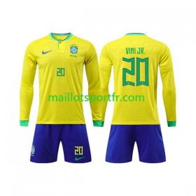 Maillot de Foot Brésil Vinicius Junior 20 Enfant Domicile Coupe du monde 2022 ML